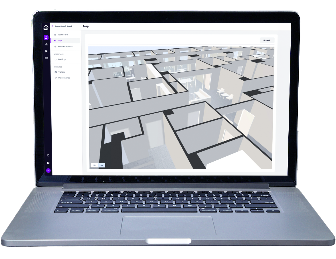 Smart Core showing a 3D spatial view of a floor in Archilogic