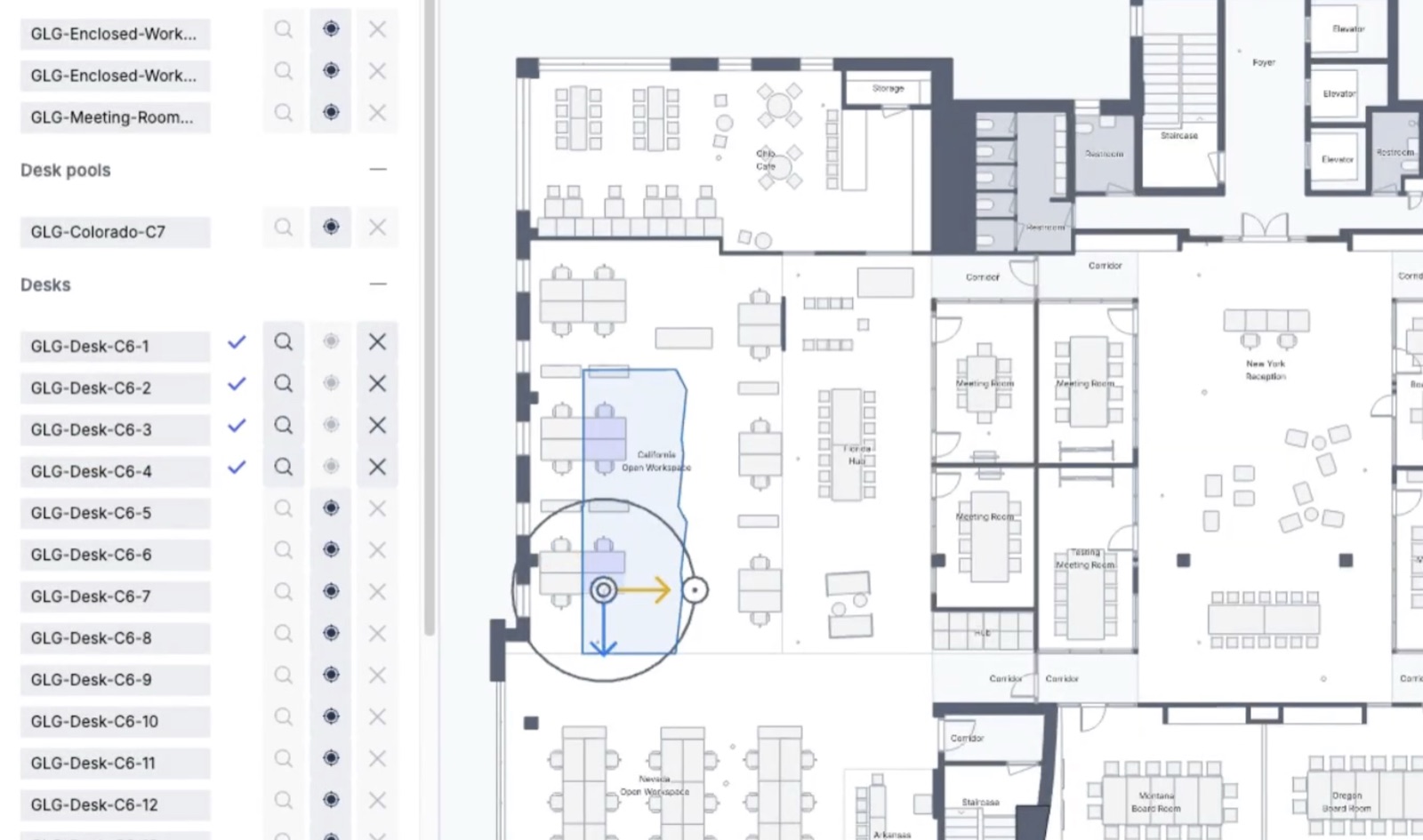 Point-and-click mapping of Exchange IDs to spaces