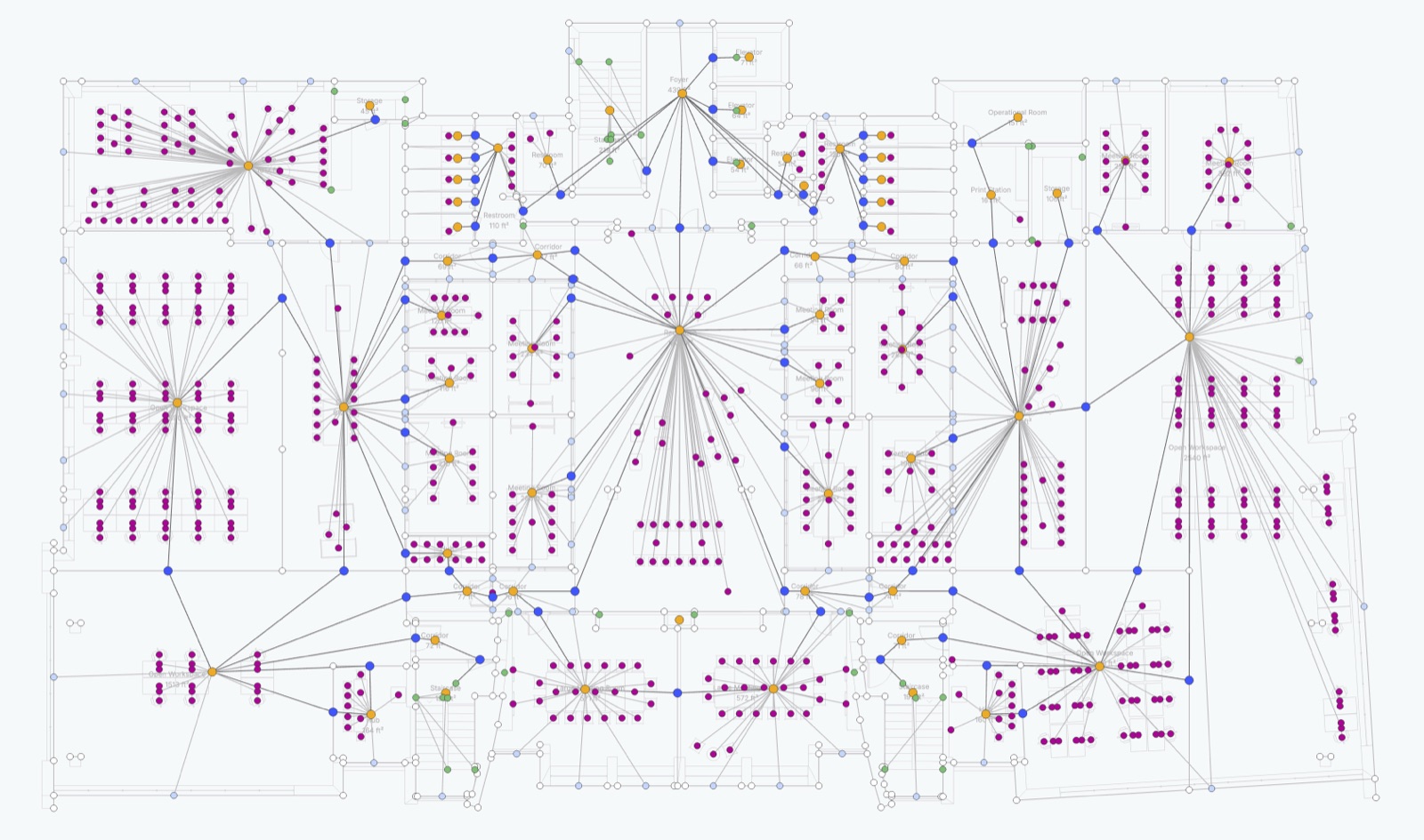 Floor plan converted to a structured Space Graph
